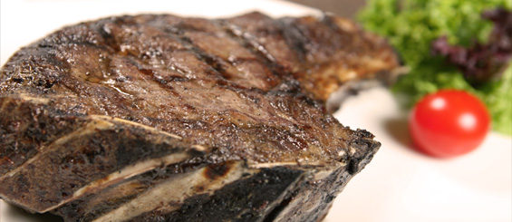 The Red Angus menu: USDA Bone in Rib Eye Steak