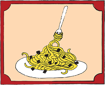 Kids menu: Pasta with tomato sauce and sour cream